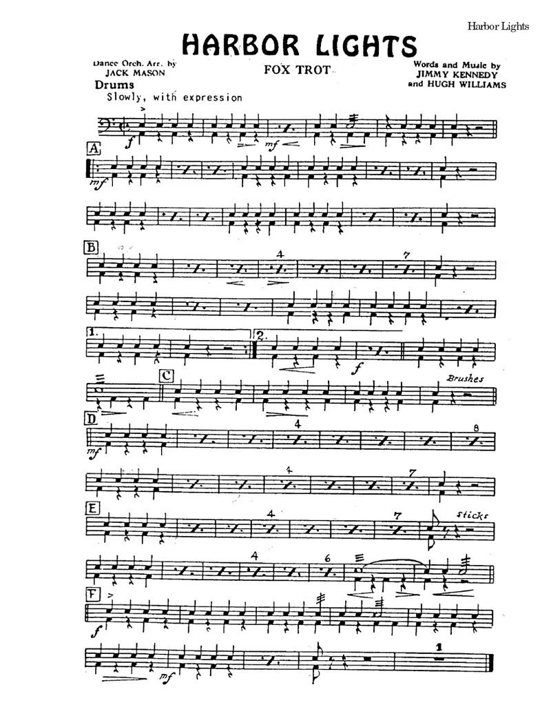 Harbor Lights score preview