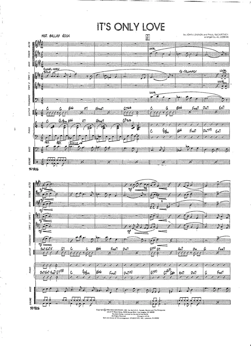 It's Only Love score preview