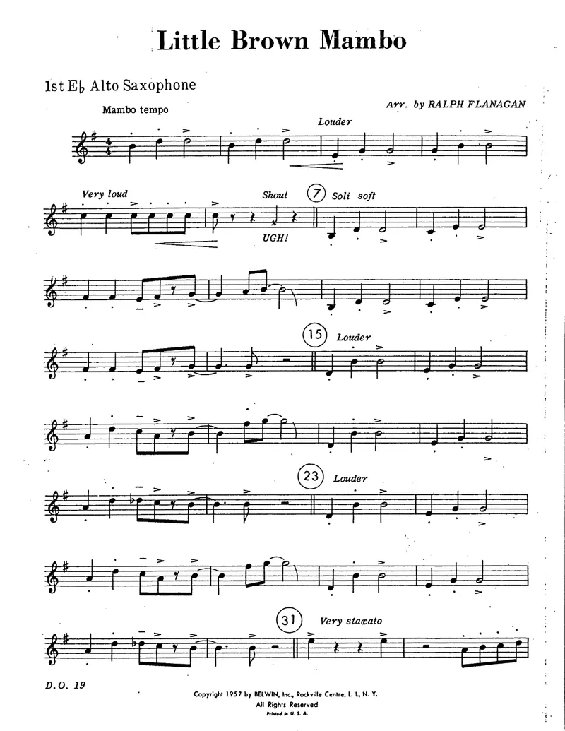 Little Brown Mambo score preview