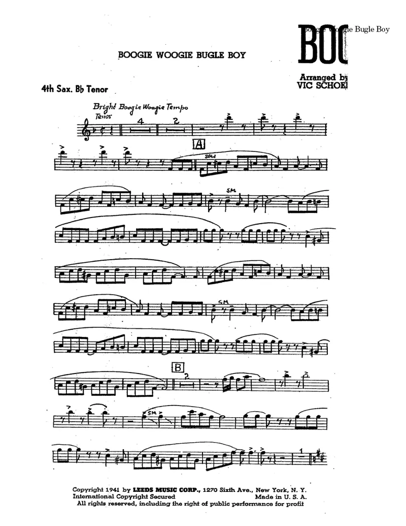 Boogie Woogie Bugle Boy score preview