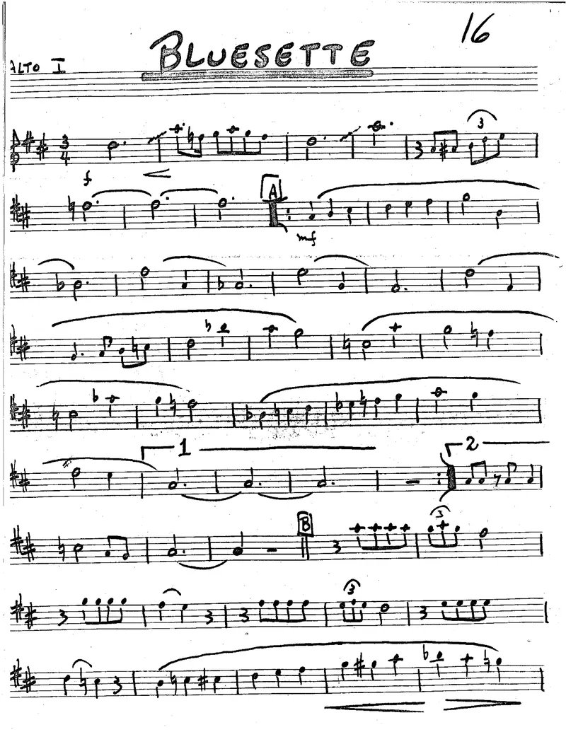 Bluesette score preview