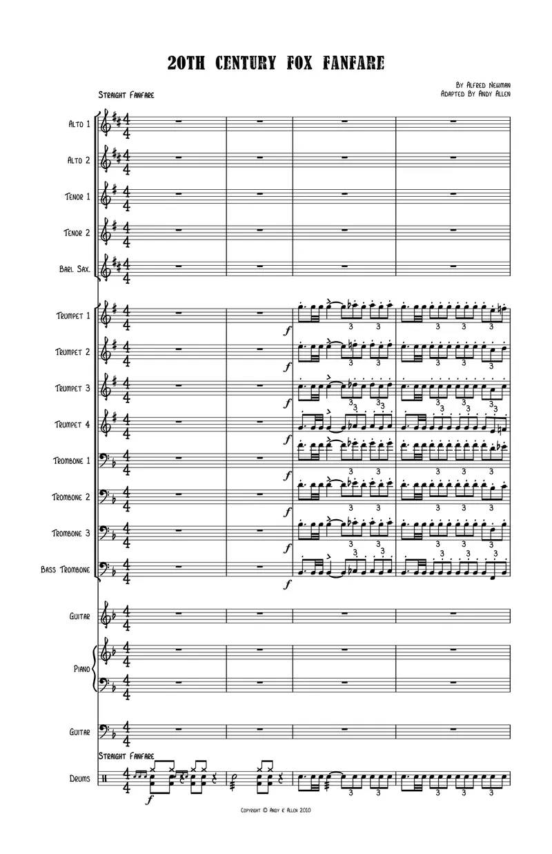 20th Centary Fox Fanfare (Big Band) score preview