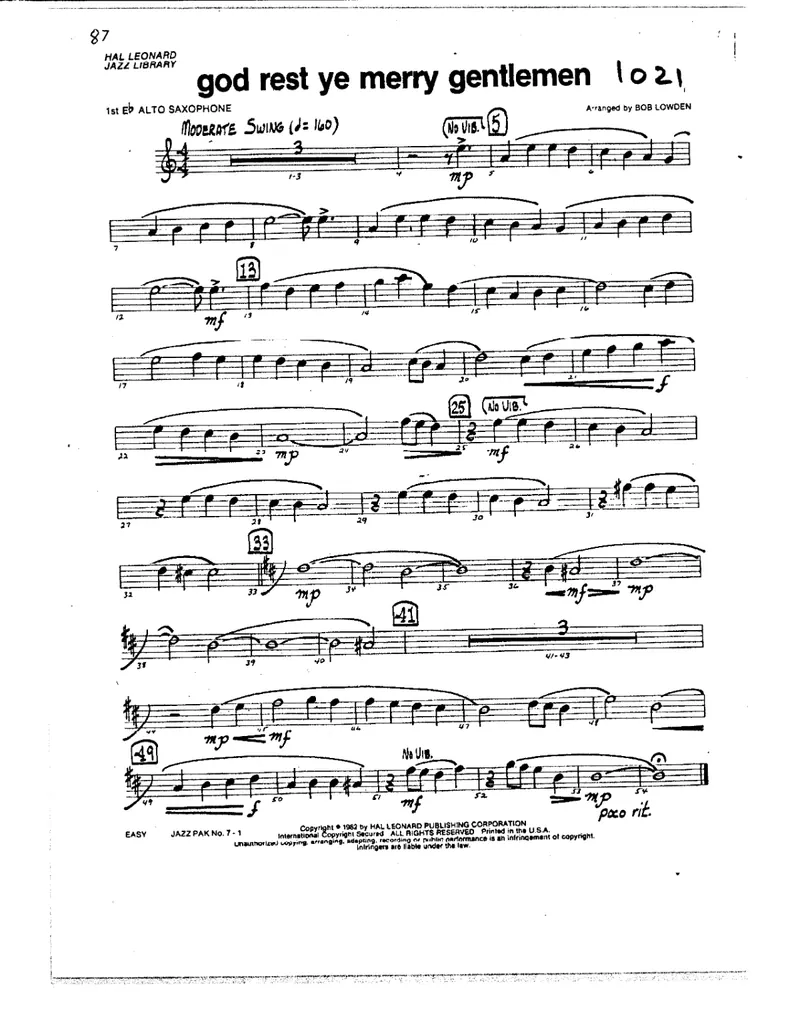 God Bless Ye Merry Gentlemen score preview