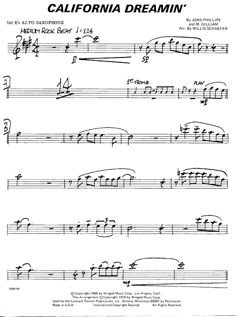California Dreamin' score preview