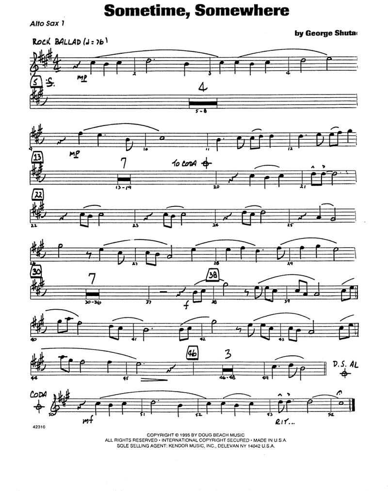 Sometime Somewhere score preview