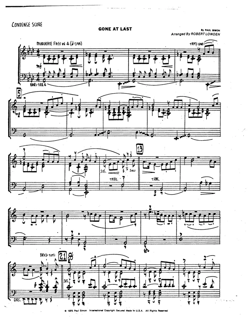 Gone At Last score preview
