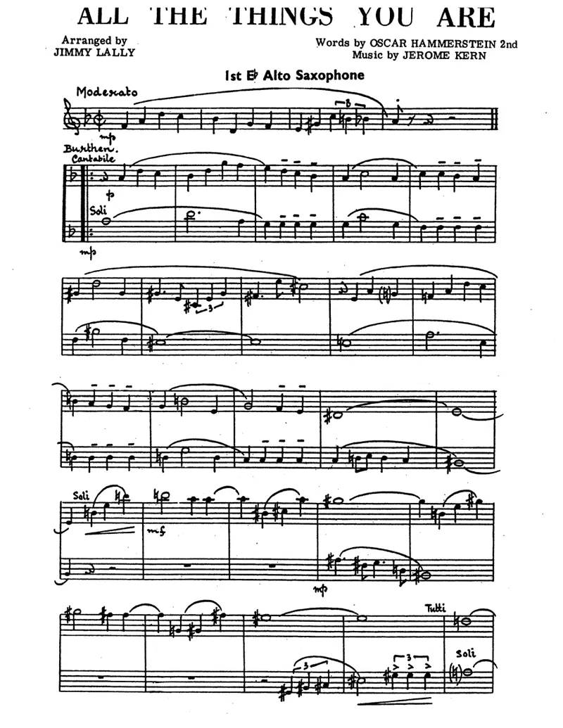 All The Things You Are score preview
