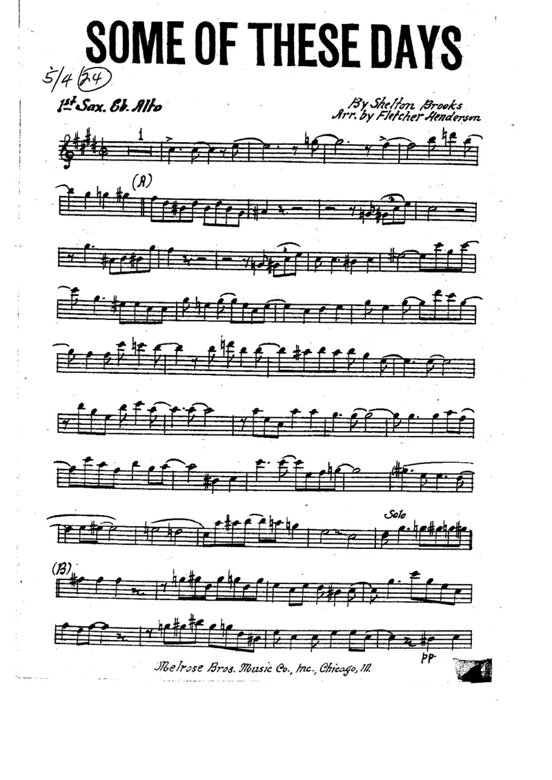 Some Of These Days score preview