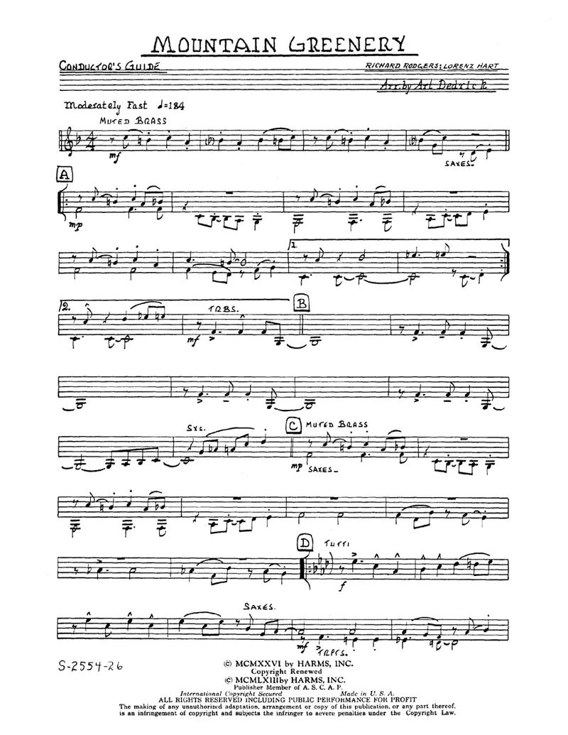 Mountain Greenery score preview