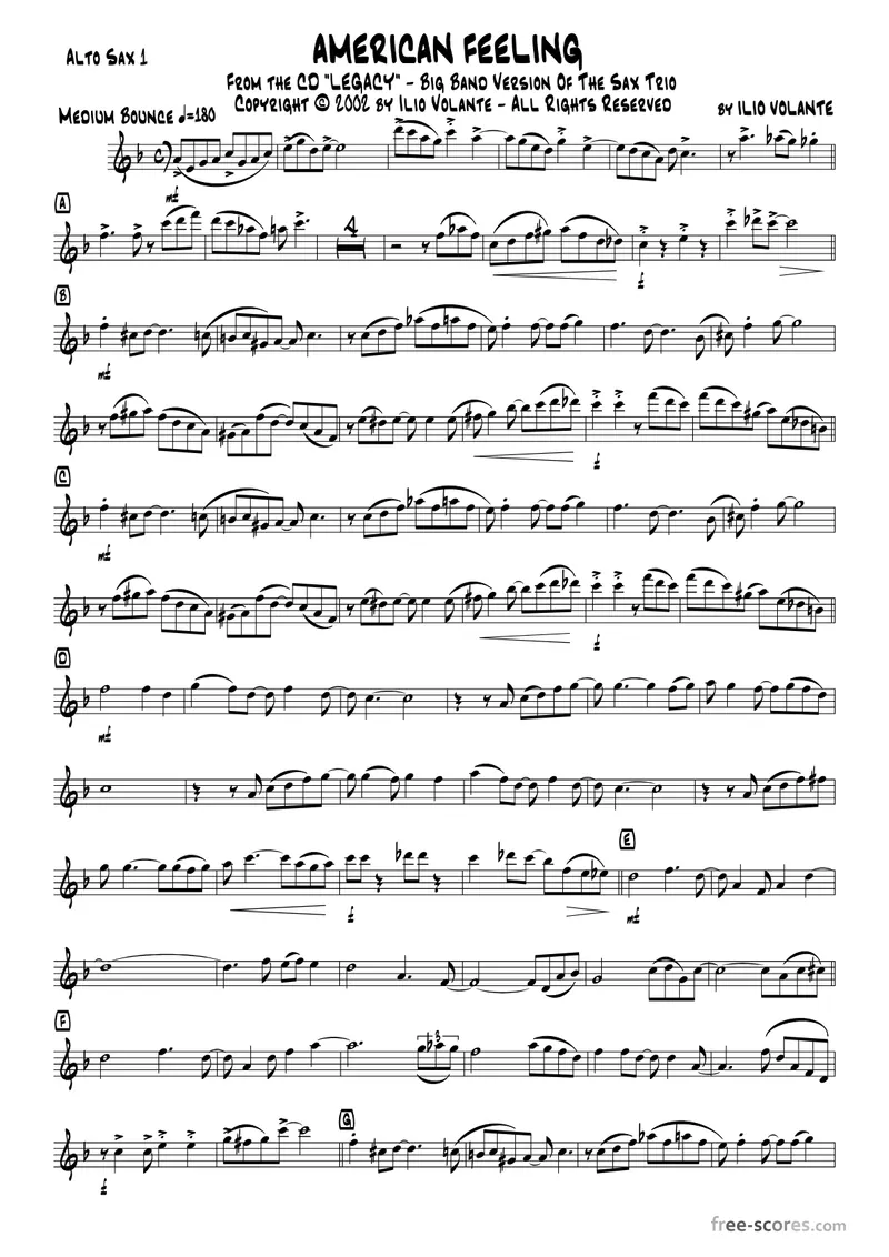 Amercan Feeling score preview