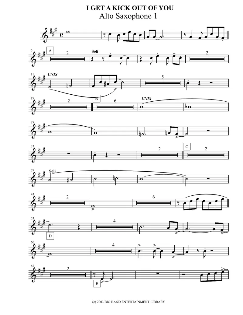 I Get A Kick Out Of You score preview