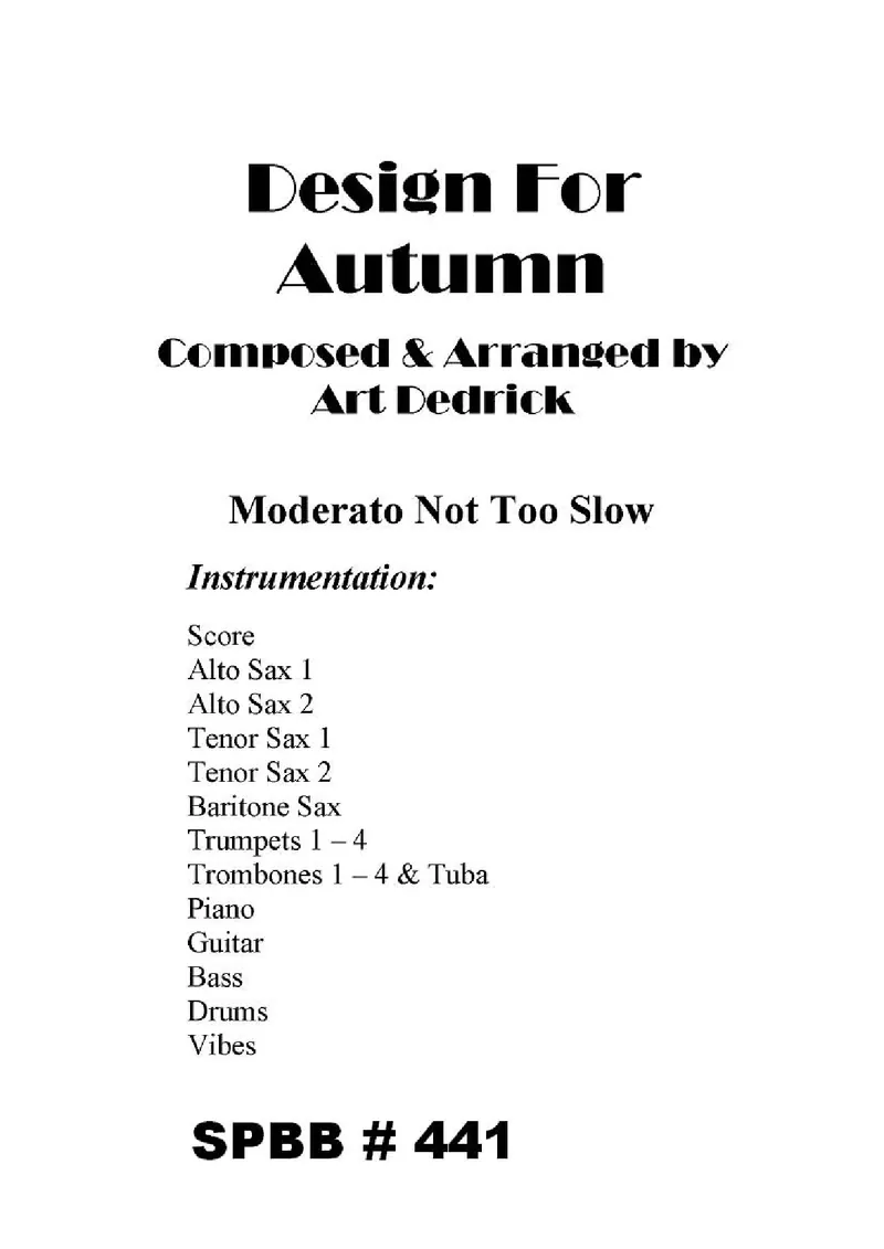 Design For Autumn score preview