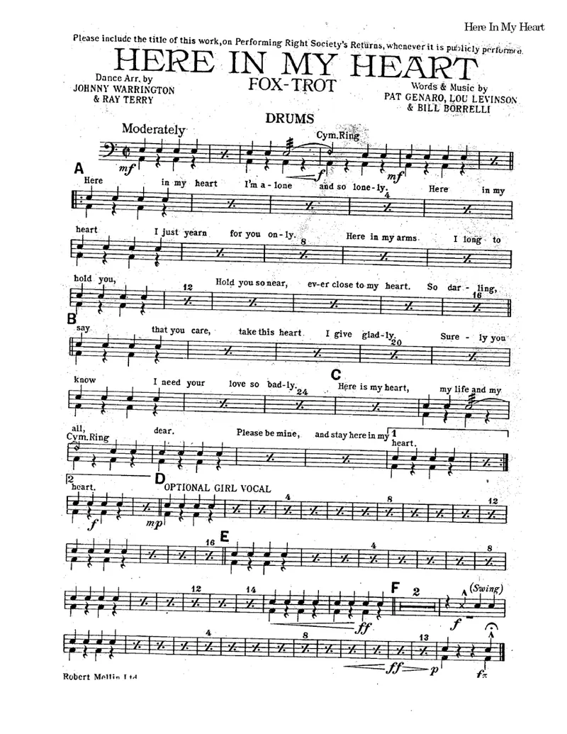Here In My Heart score preview