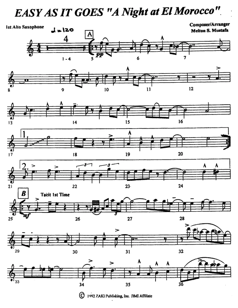 Easy As It Goes (Melton Mustafa) C.Basie score preview