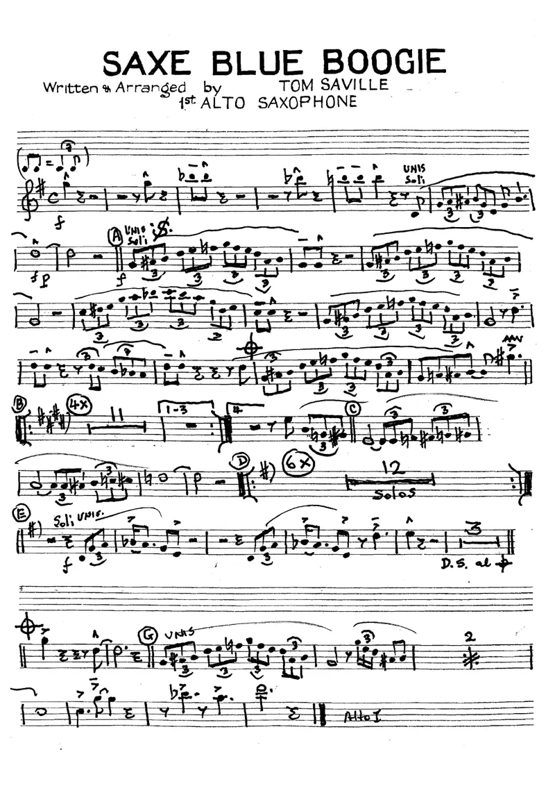 Saxe Blue Boogie score preview