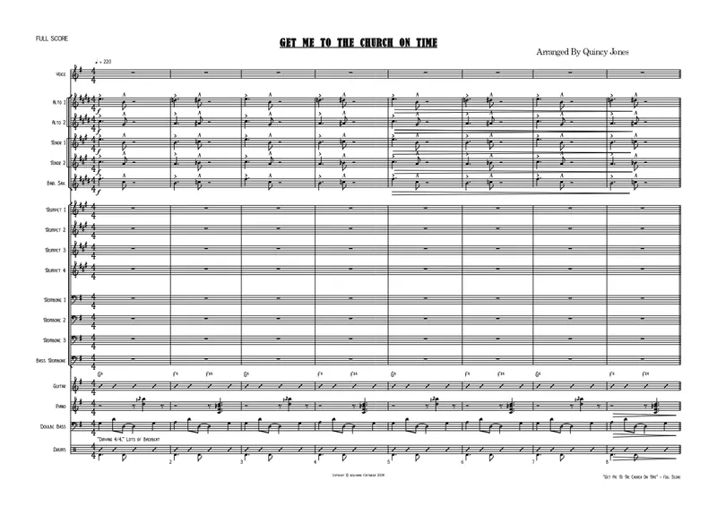 Get Me To The Church On Time score preview
