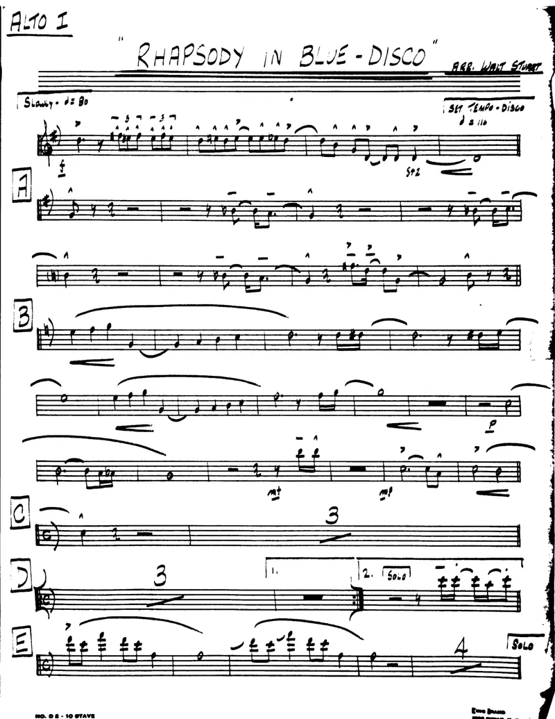 Rhapsody In Blue-Disco score preview