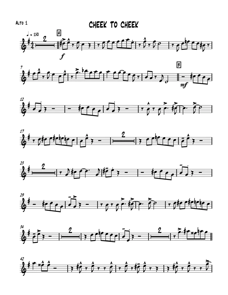 Cheek To Cheek score preview