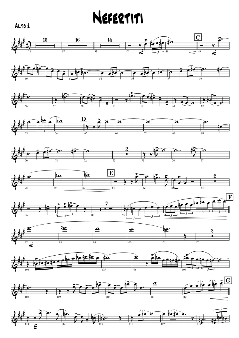 Nefertiti score preview