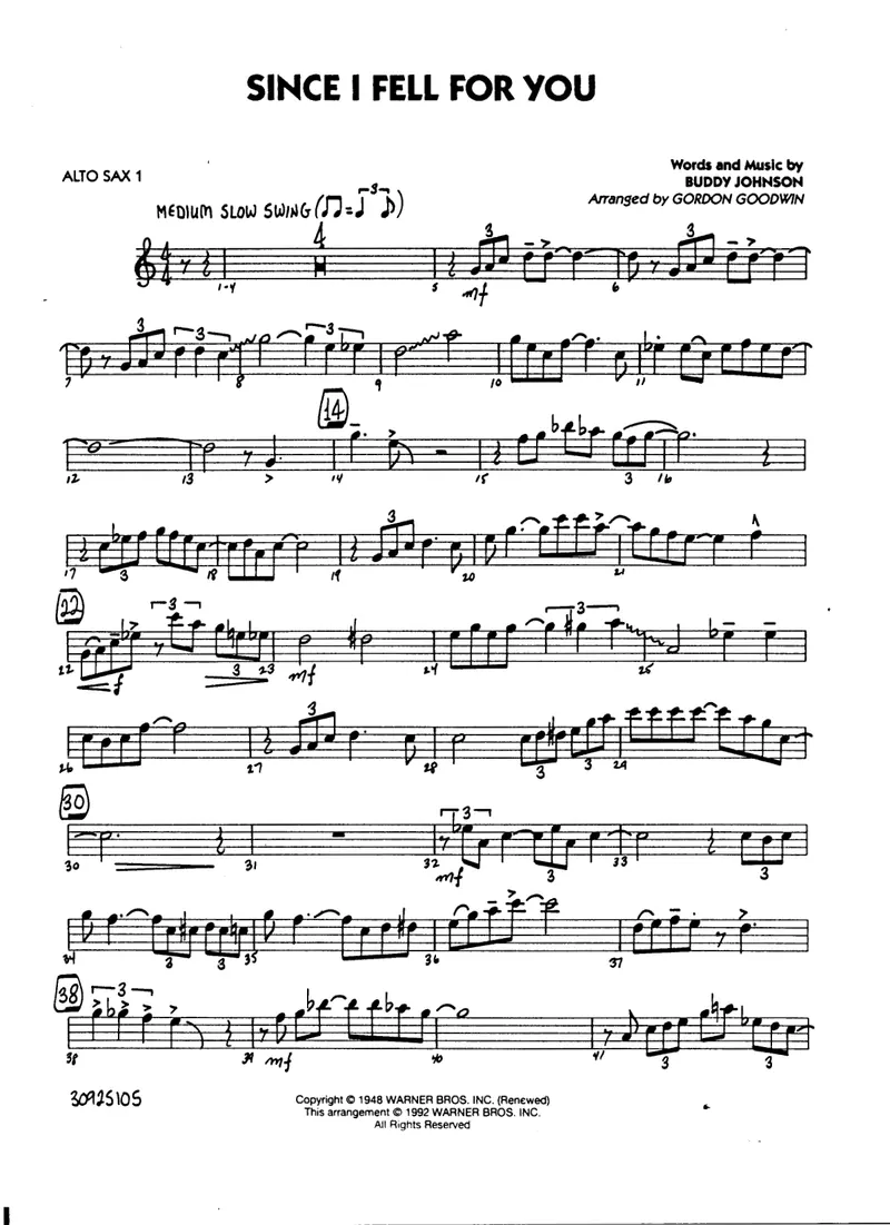Since I Fell For You score preview