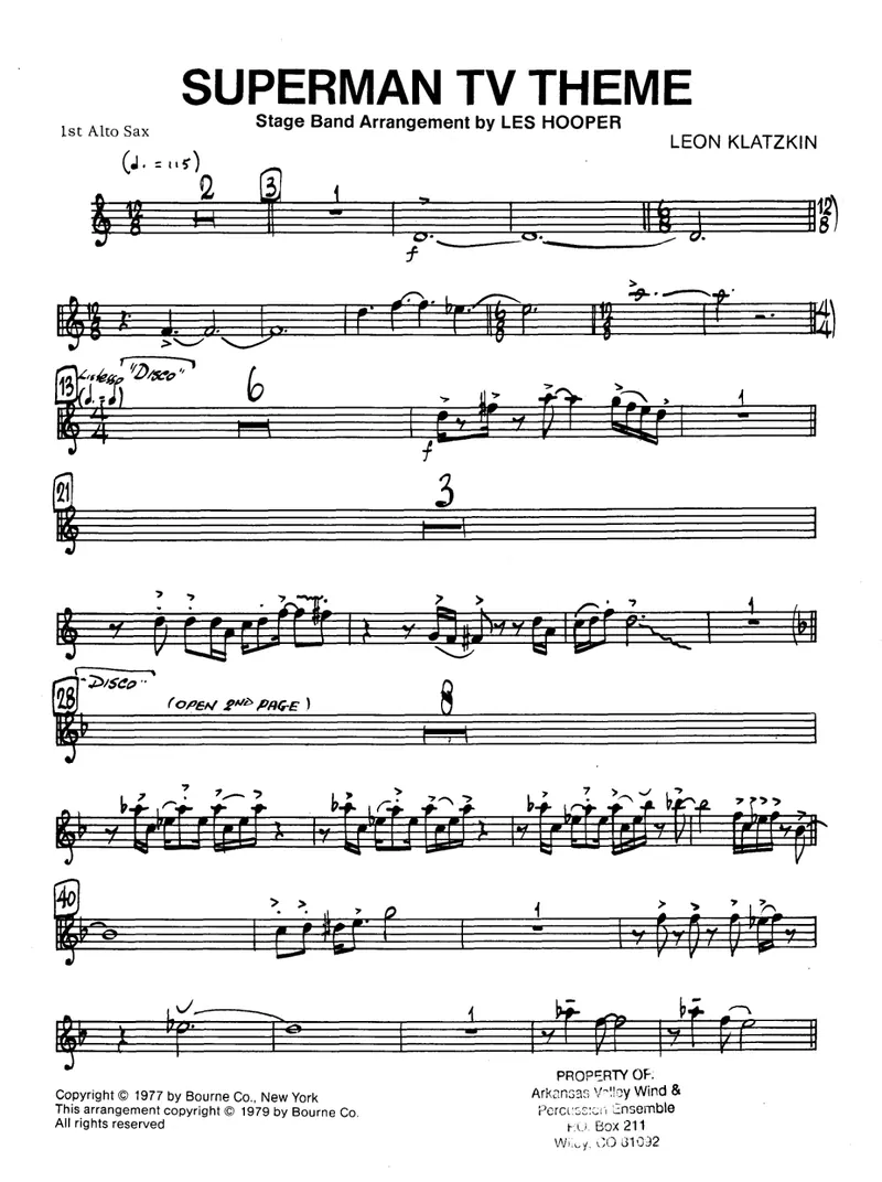 Superman TV Theme score preview