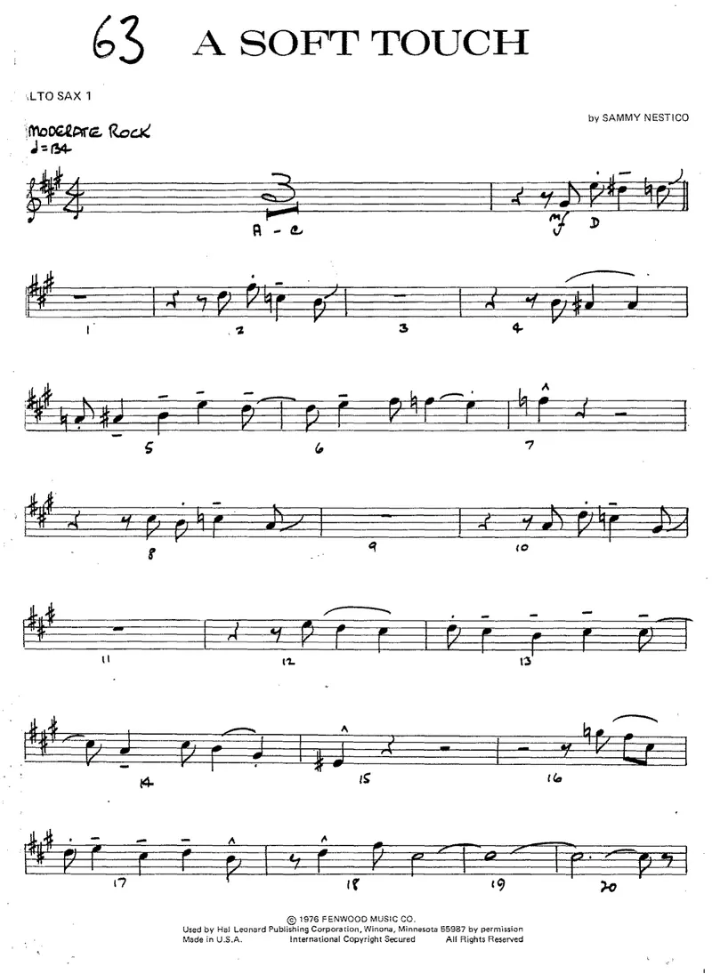 A Soft Touch score preview