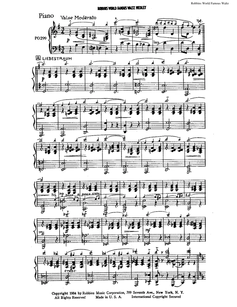 Robbins World Famous Waltz Medley score preview