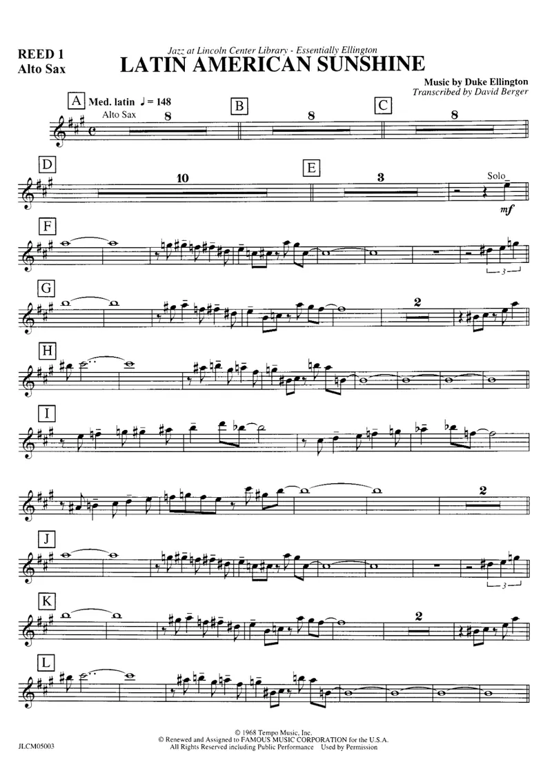 Latin American Sunshine score preview