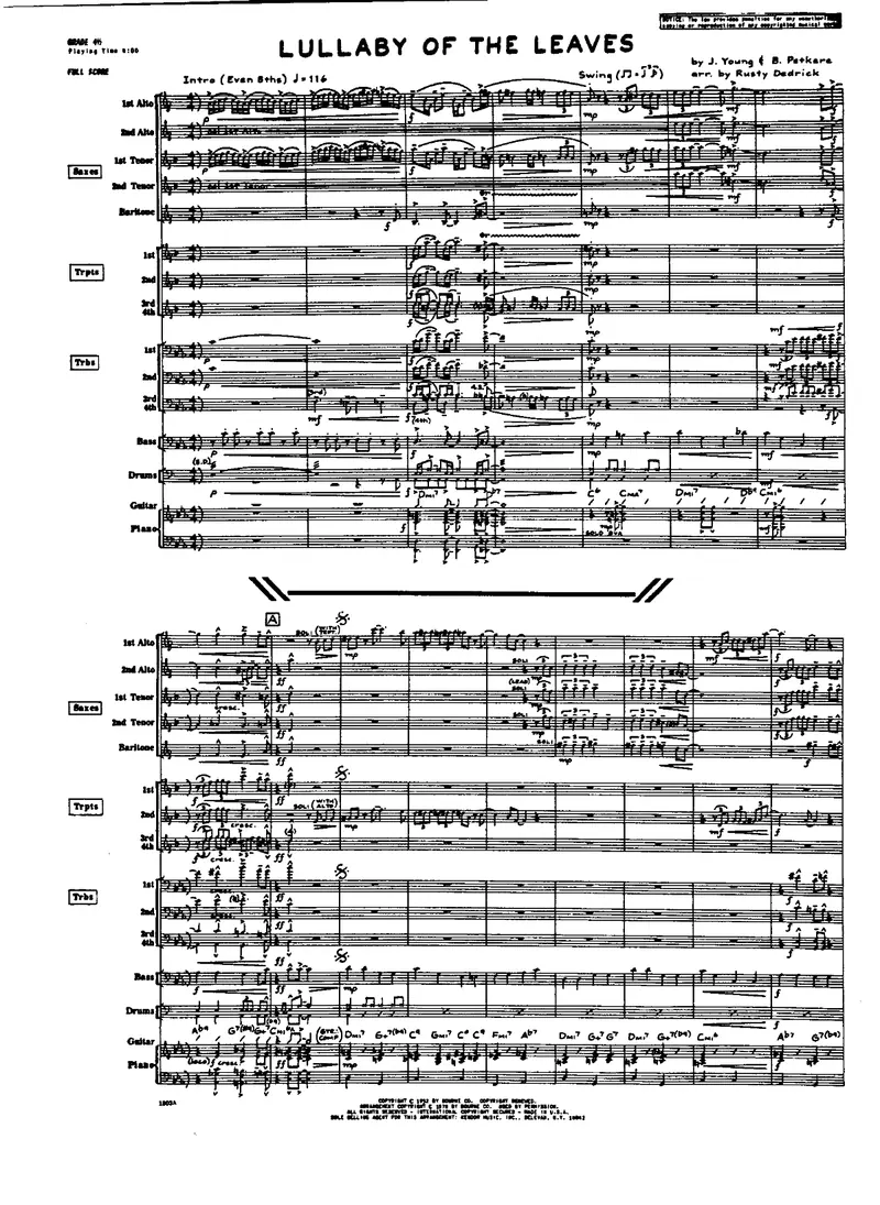 Lullaby Of The Leaves score preview