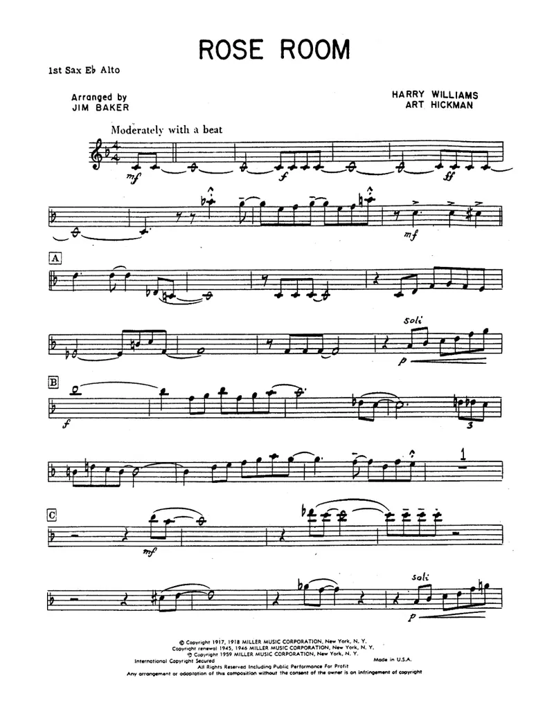 Rose Room score preview