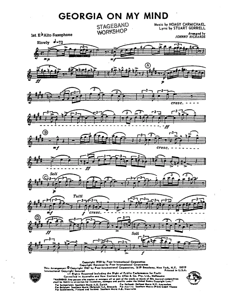 Georgia On My Mind preview page 1