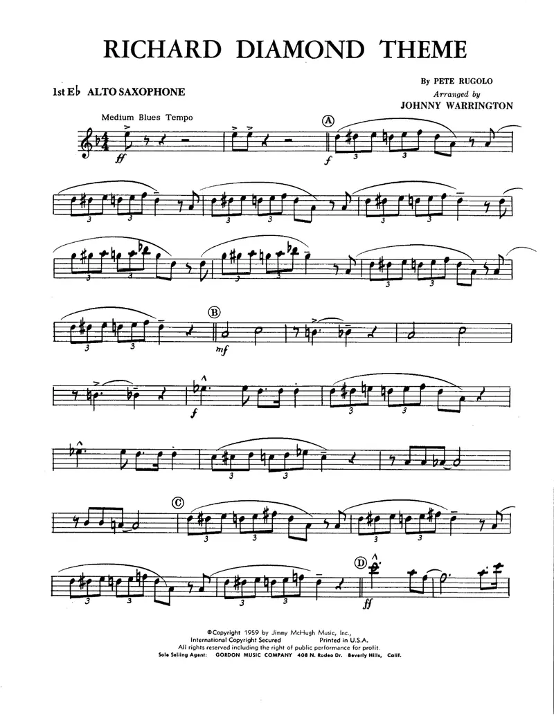 Richard Diamond Theme score preview