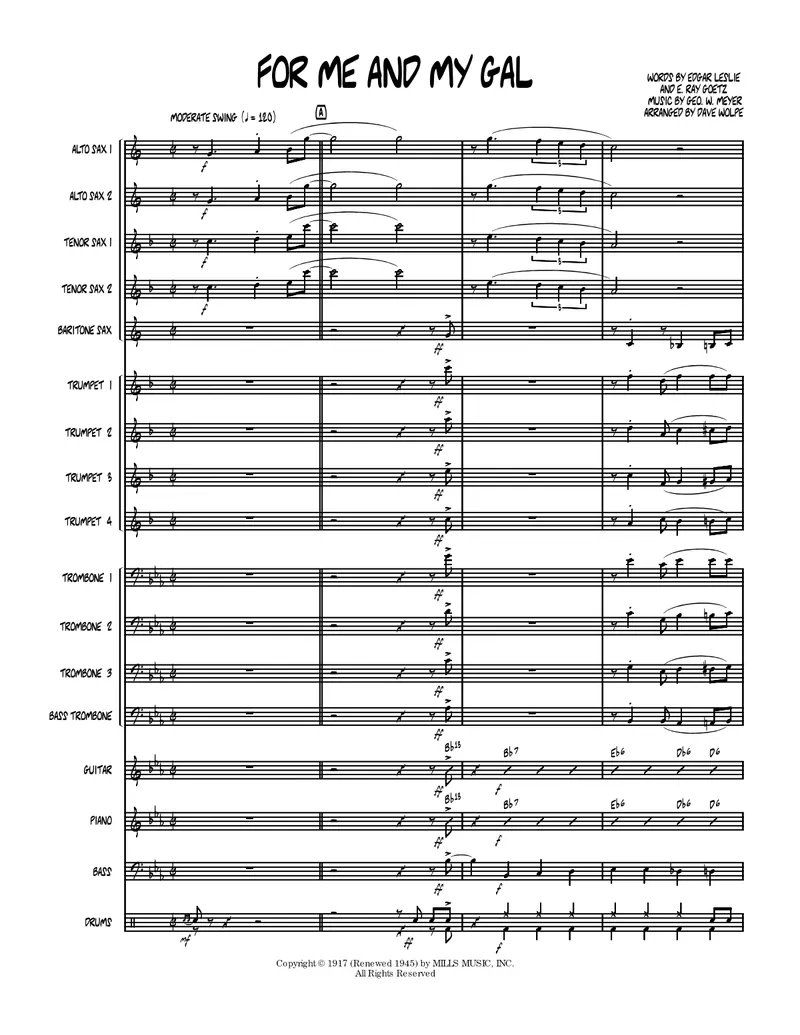 For Me And My Gal score preview