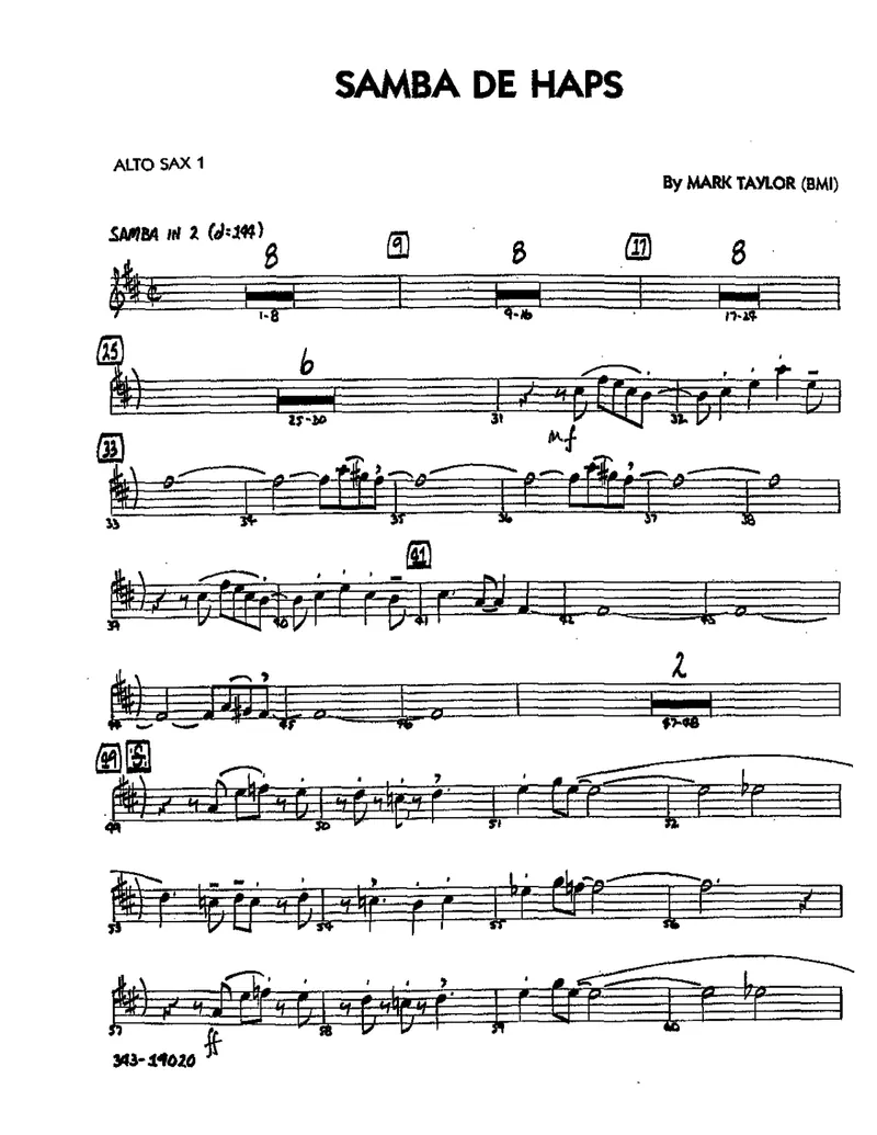 Samba De Haps score preview