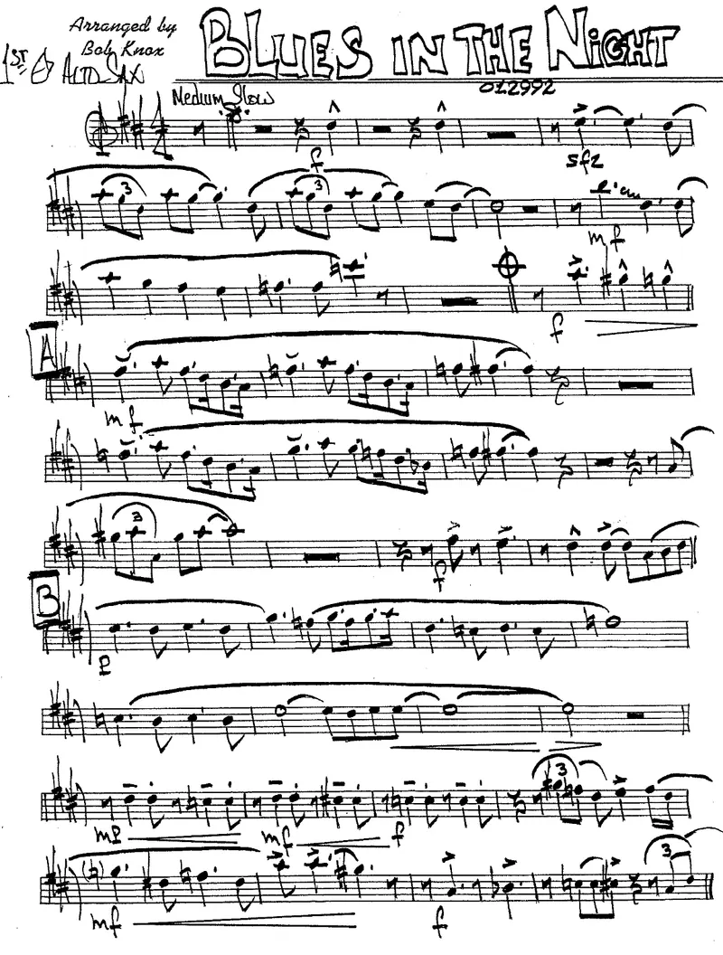 Blues In The Night score preview