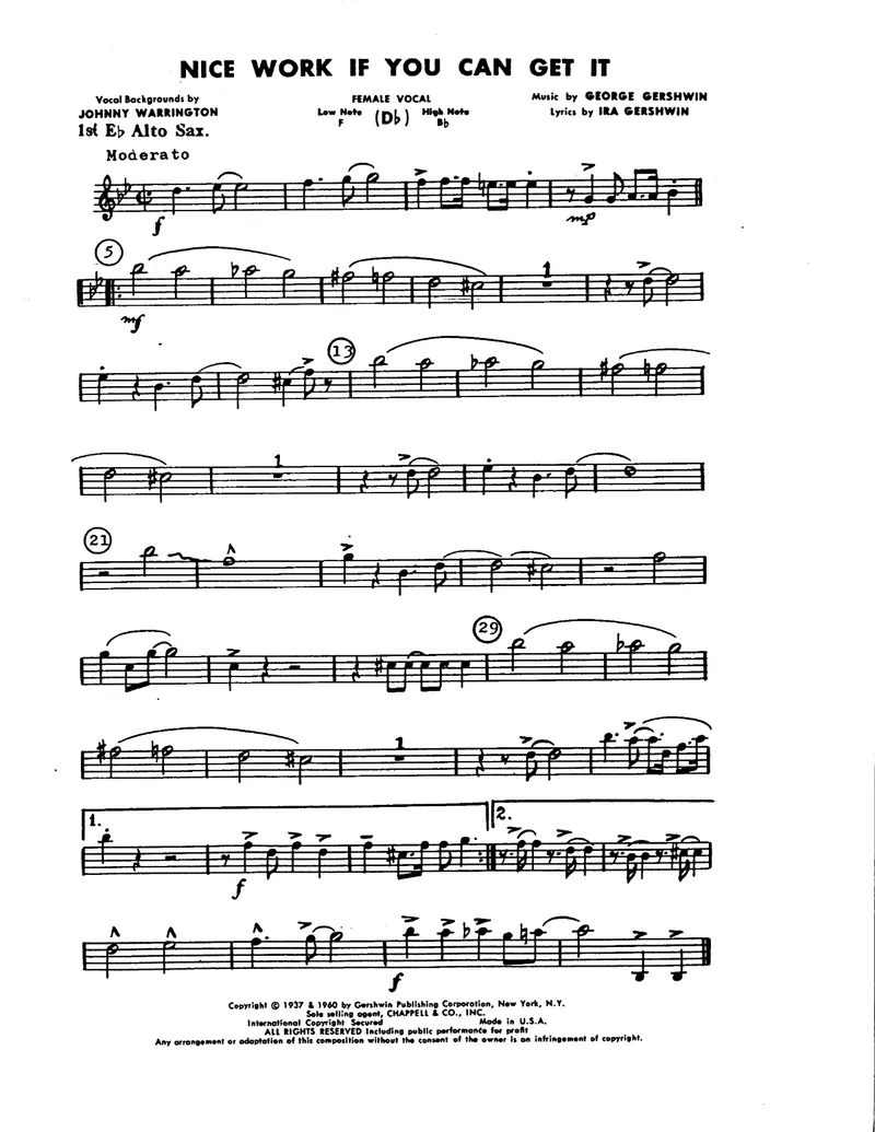 Nice Work If You Can Get It score preview