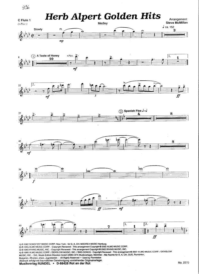 Herb Alpert Golden Hits score preview
