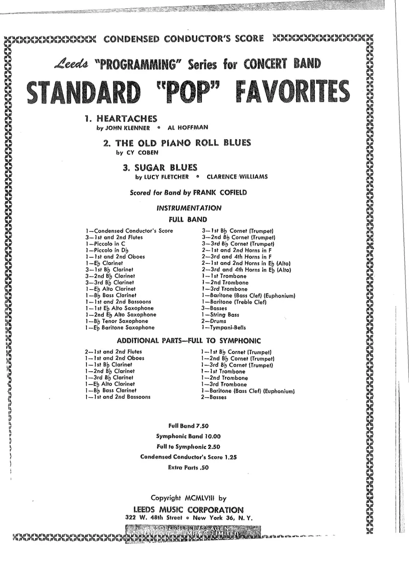 Standard Pop Favorites score preview