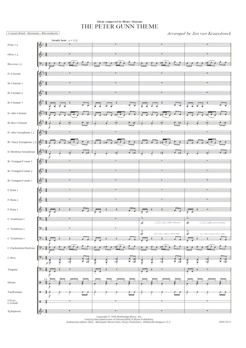 The Peter Gunn Theme score preview