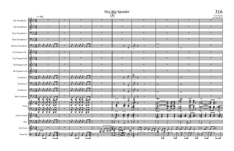 Hey Big Spender (Bob Reed) Vocal in Cm score preview