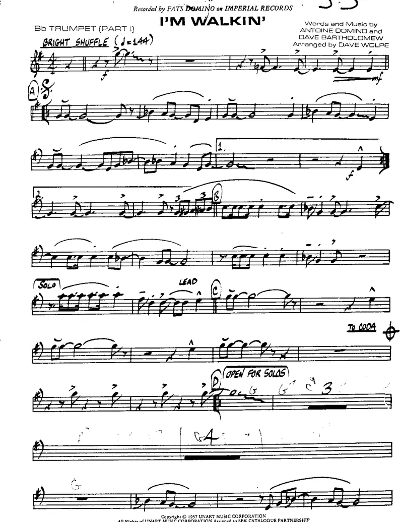 I'm Walkin' score preview
