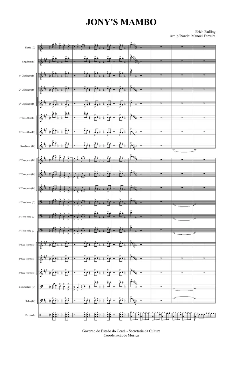 Jonny's Mambo score preview