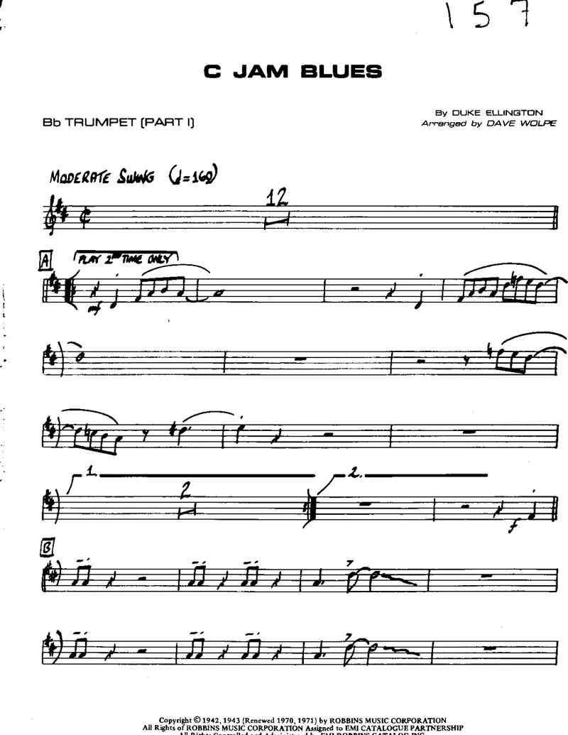 C Jam Blues score preview