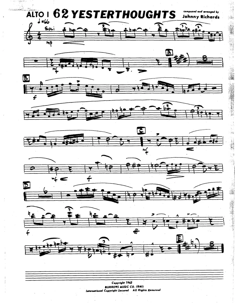 Yesterthoughts score preview