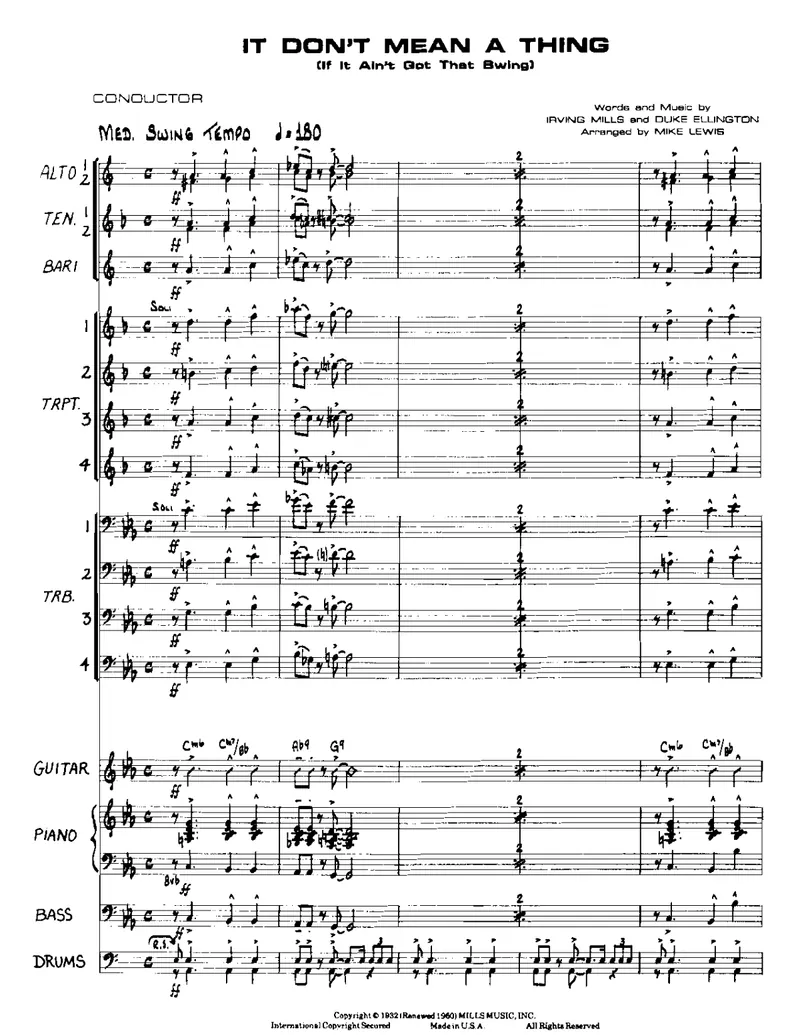 It Don't Mean A Thing score preview