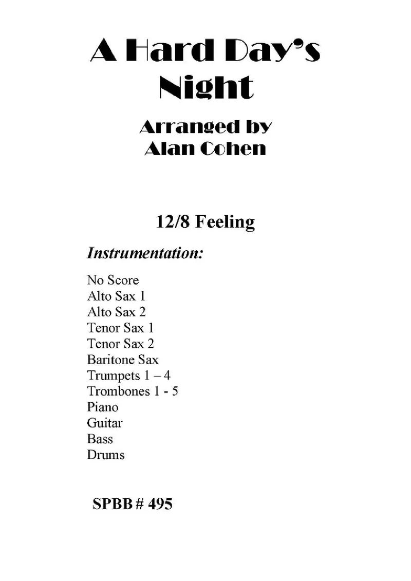 A Hard Day's Night score preview