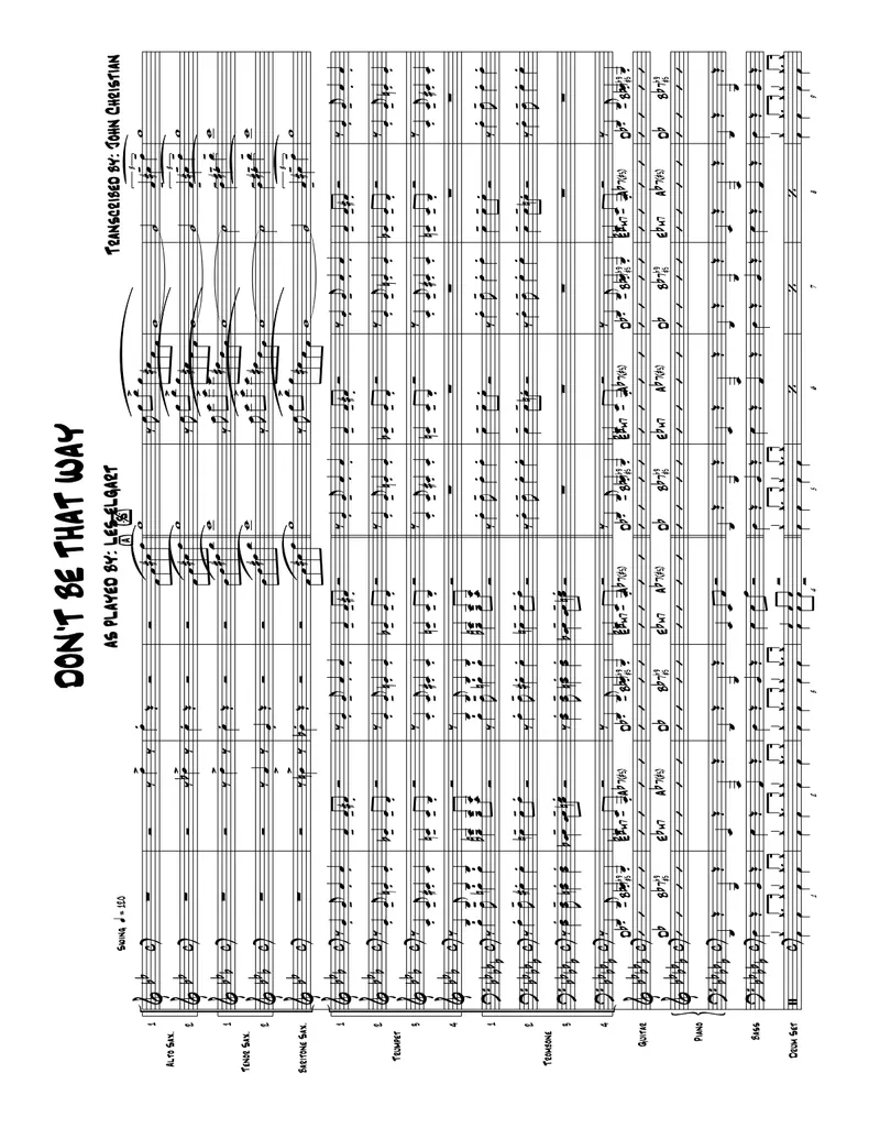 Don't Be That Way score preview