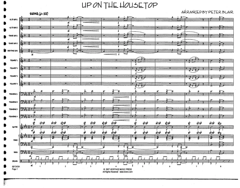 Up On The Housetop score preview