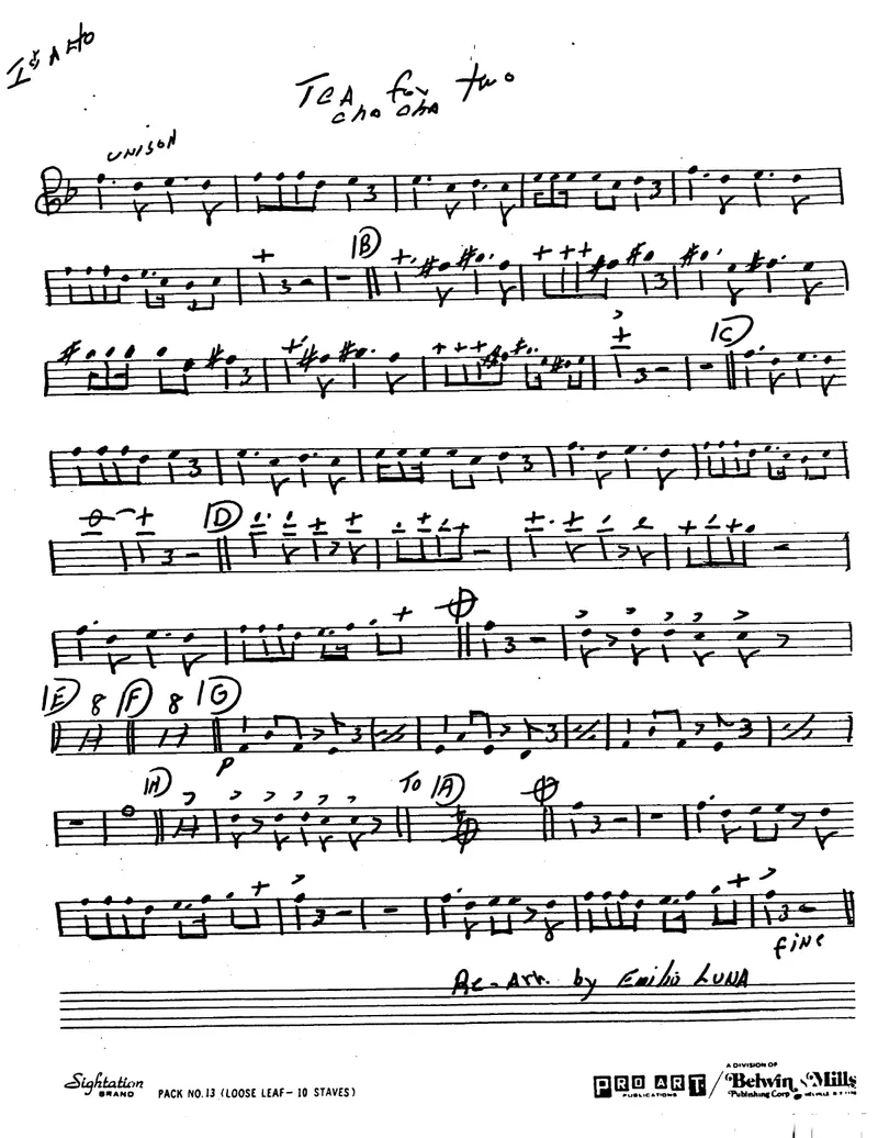 Tea For Two score preview