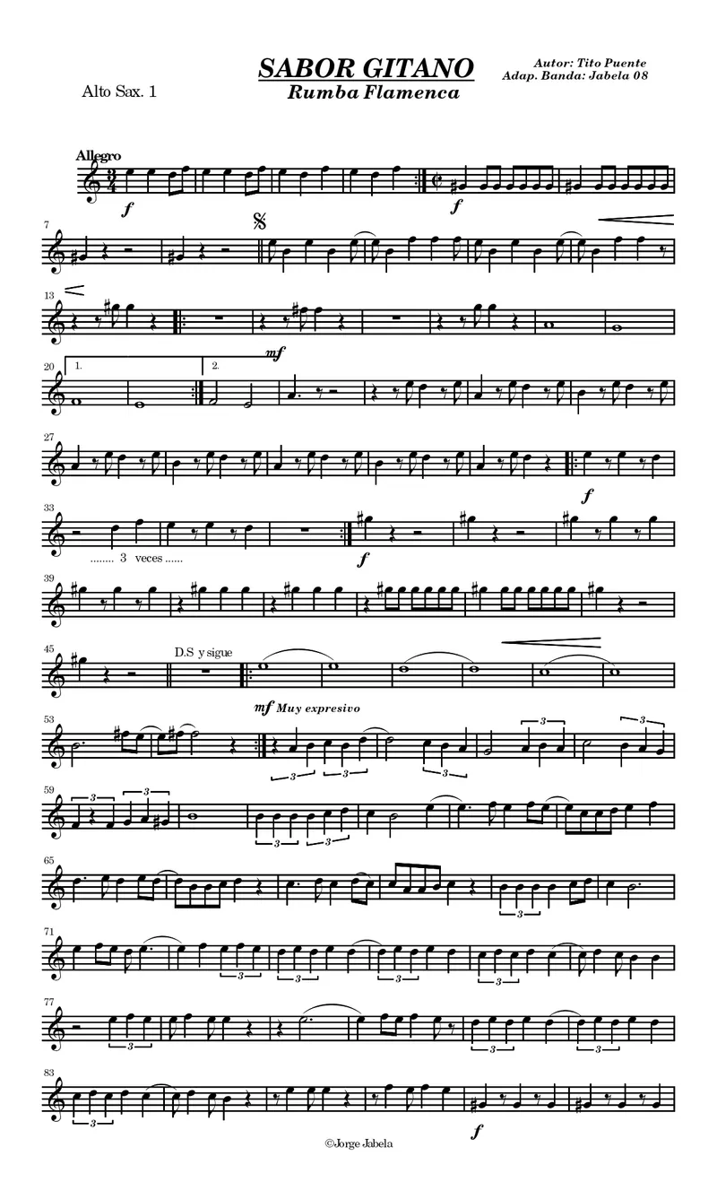 Sabor Gitano score preview
